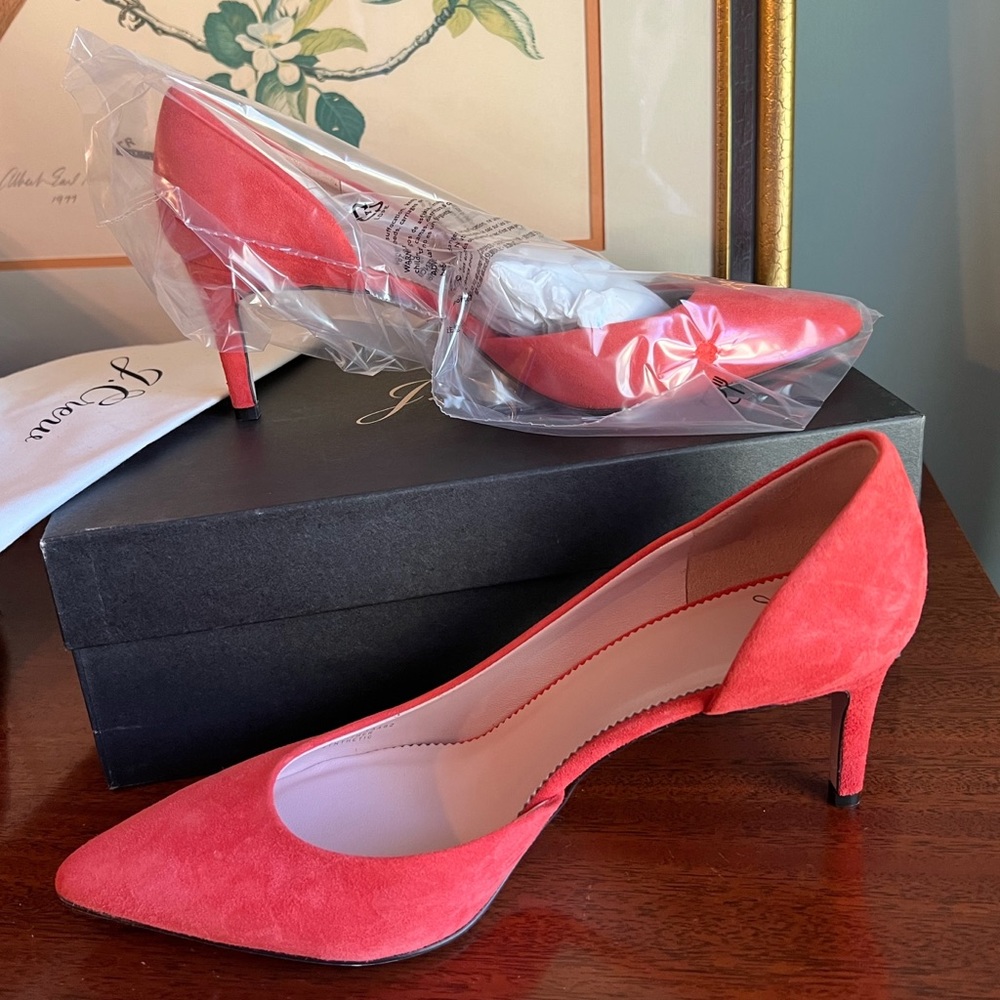 NIB J.Crew 65mm Collette Suede Pump Bright Cerise NEW Size 9
